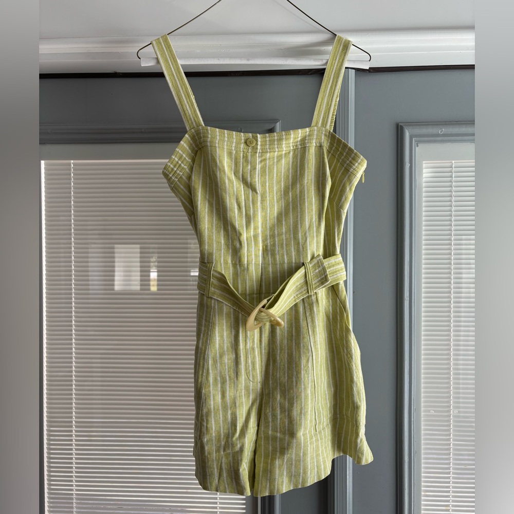 Jonathan Simkhai Lime Striped Romper— XS